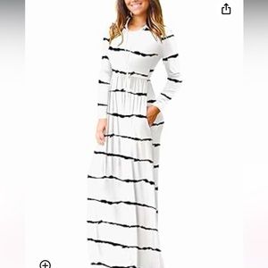 NWT VIISHOW Woman’s Long Sleeve Loose Maxi Dress w/Pockets